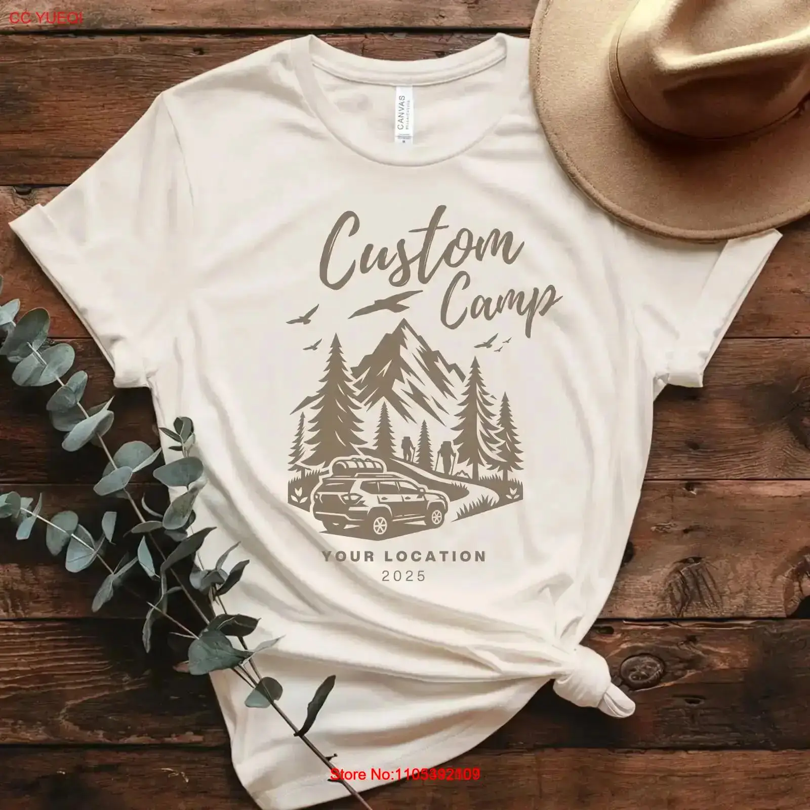 Outdoor Adventure Locations - Custom Camp T Shirt with Location