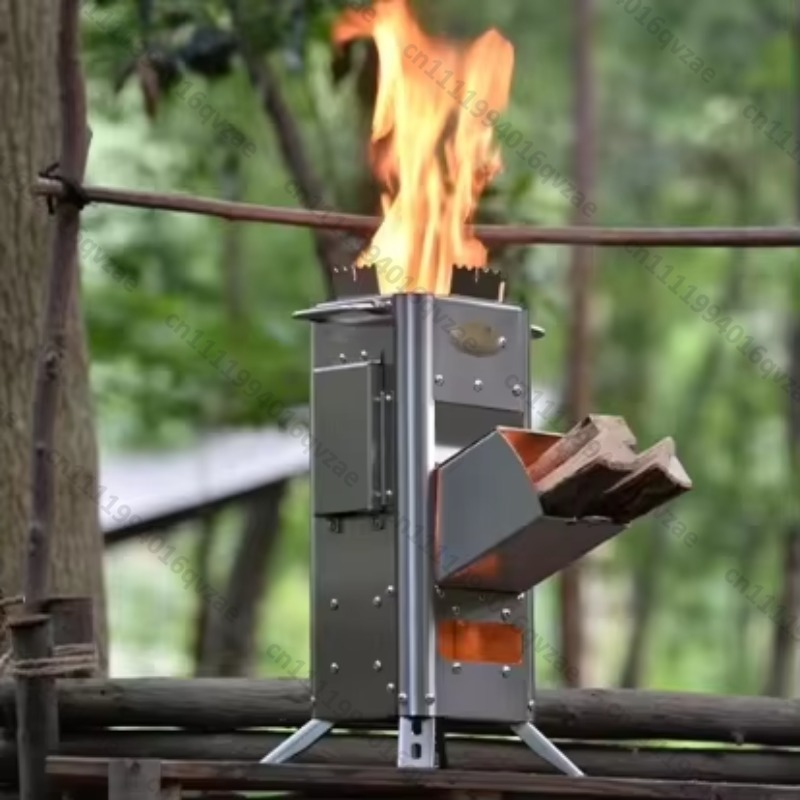 Adventure Outdoor Equipment - Portable Stainless Steel Rocket Smokeless Stove,