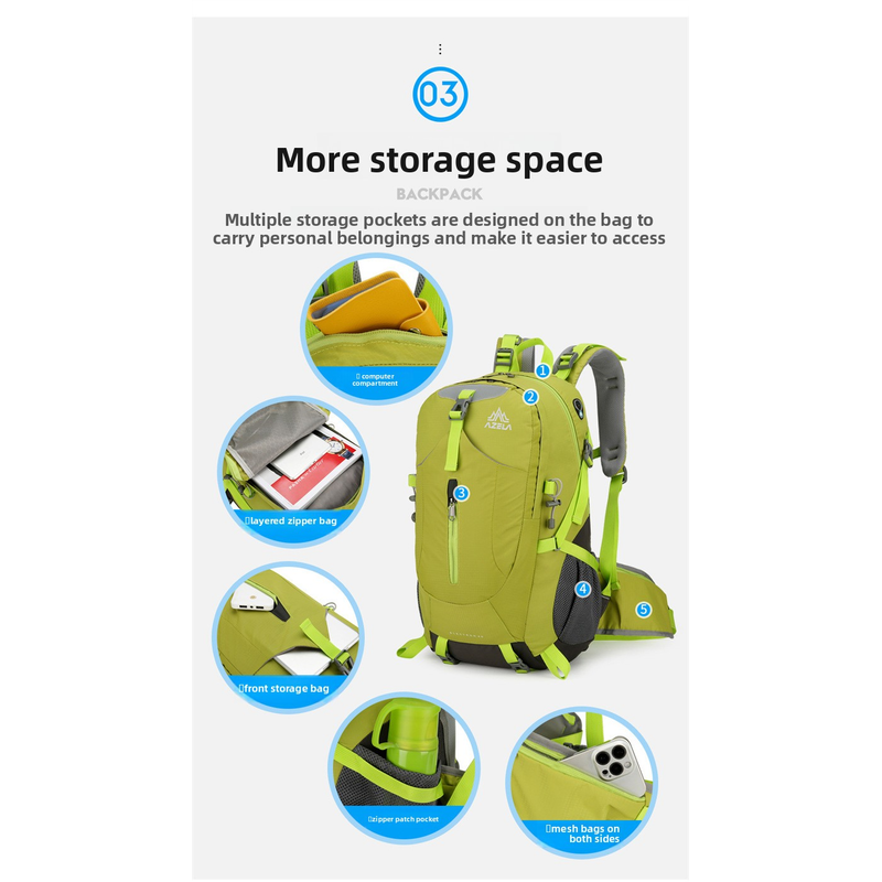 AZELA 36-55L Hiking Backpack L - Outdoor Adventure With No Backpack 评论和价格